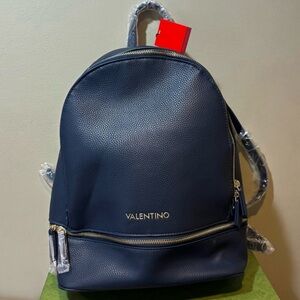 Valentino Navy Gold Brixton Leather Backpack, Brand New 🔥